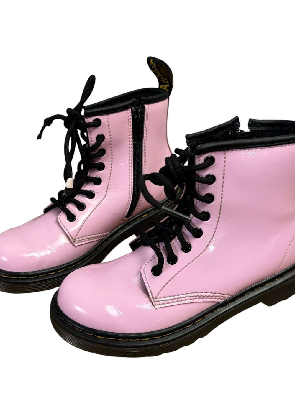 Dr Martens 1460 Pink Patent Leather LaceUp Ankle Combat Boots Girls US Sz 1.